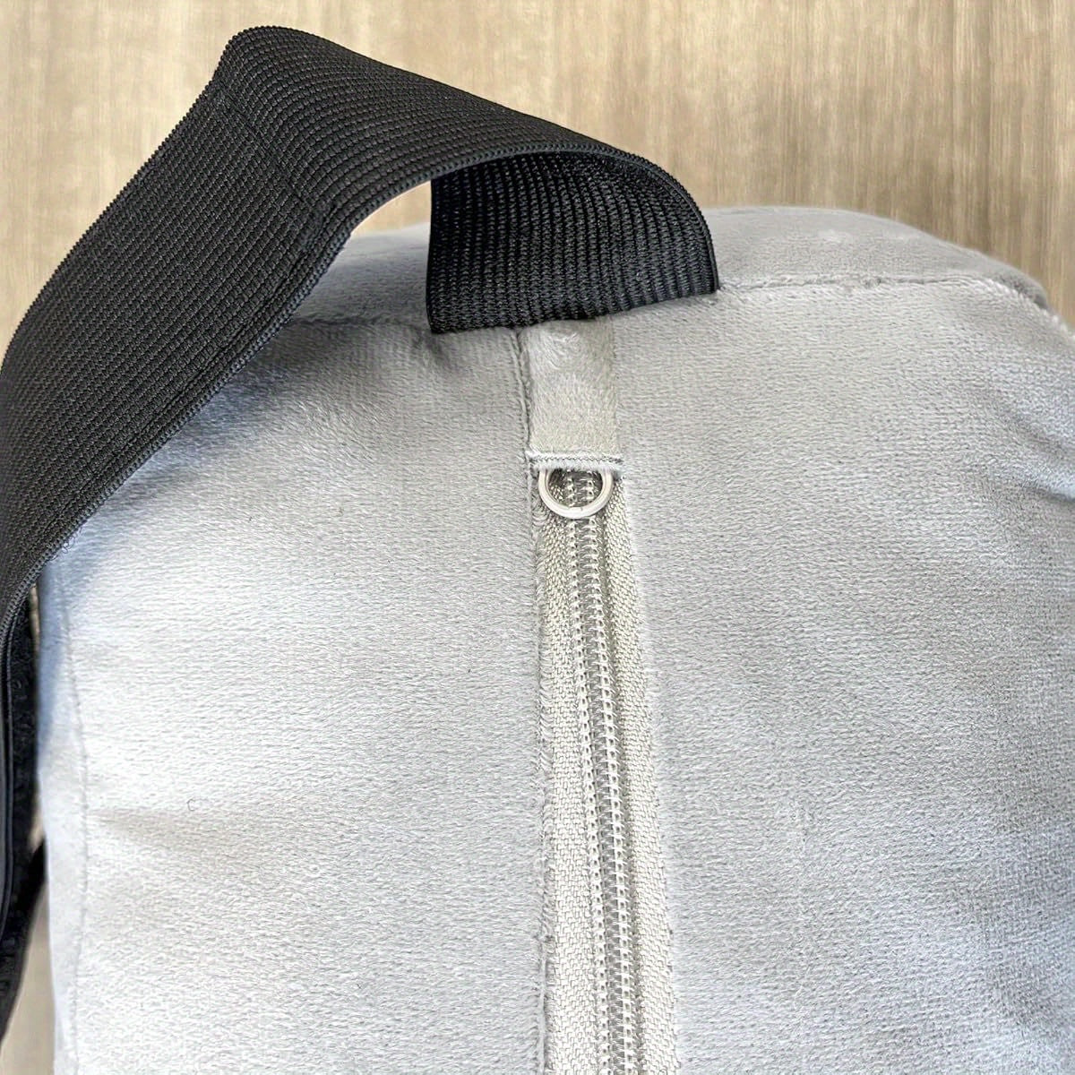 Velvet Roll Support Pillow for Lumbar, Back, Head, High Density Foam Support, Removable Cover, Upgraded Strap for Office, Chair, Car, Seat Relief & Improving Posture Grey