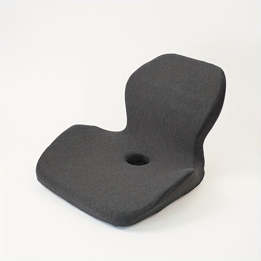 Ergonomic Seat Cushion with Backrest - Soft, Supportive, Washable Office Cushion for Hip and Lumbar Comfort, Ideal for Long-Term Sitting, Truck Drivers, and Desk Work, Black, Cushions for Sitting, Comfortable Seating, Contoured Design, Durable Cushion