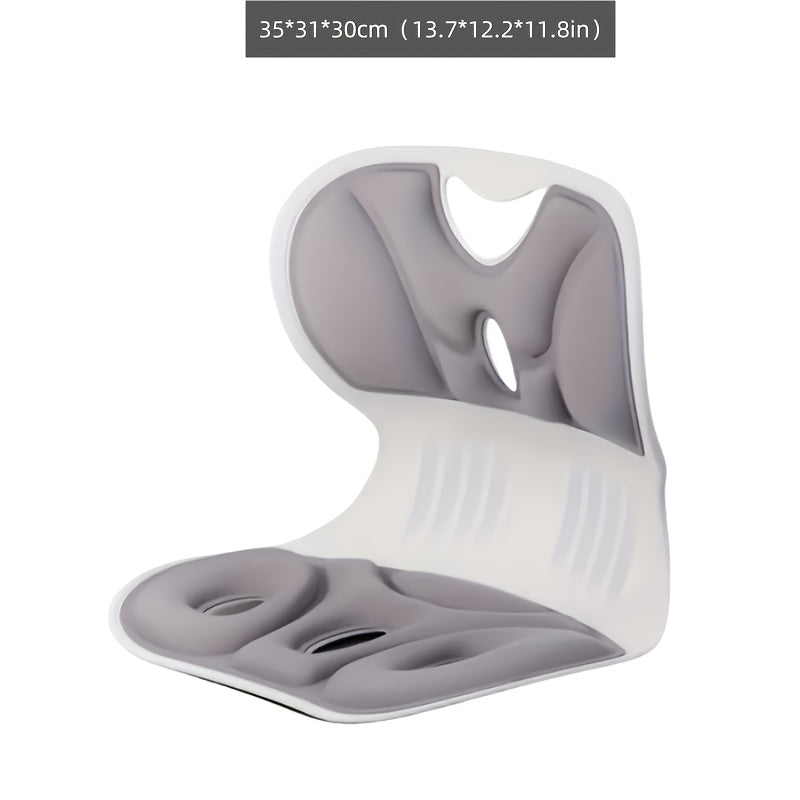 Ergonomic Lumbar Support Pillow - Anti-Fatigue Back Cushion for Study & TV, Breathable Washable Nylon Cover, Multi-Purpose Non-Electric Seat Cushion with Pressure Relief & Posture Support, Black/Gray, Posture Improvement, Modern Design, Durable