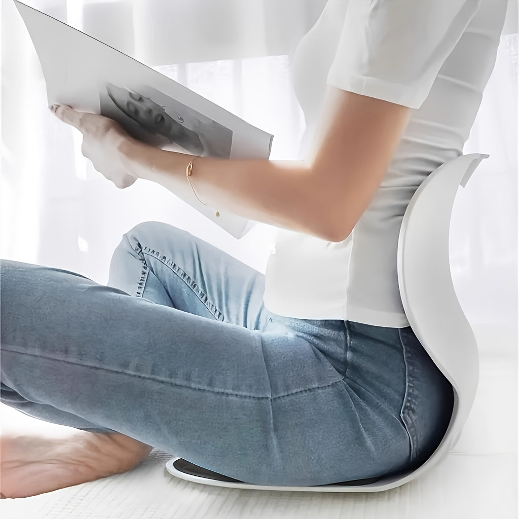 Ergonomic Lumbar Support Pillow - Anti-Fatigue Back Cushion for Study & TV, Breathable Washable Nylon Cover, Multi-Purpose Non-Electric Seat Cushion with Pressure Relief & Posture Support, Black/Gray, Posture Improvement, Modern Design, Durable